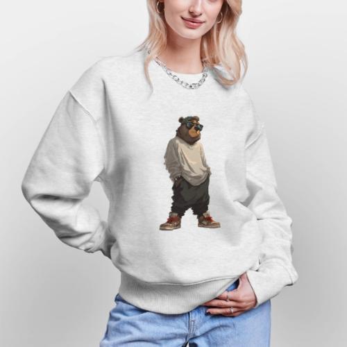 Urban Streetwear Bear Cool Apparel Design - Stanley/Stella Radder Unisex Oversized Organic Sweatshirt