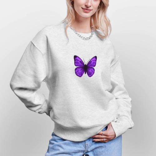 Neon Purple Butterfly - Stanley/Stella Radder Unisex Oversized Organic Sweatshirt