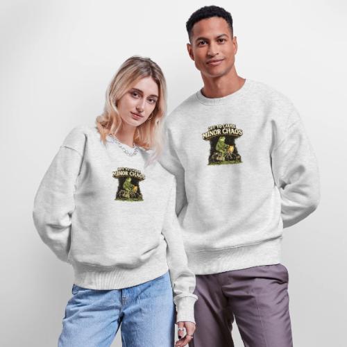 Minor Chaos Vintage Frog and Cat on Bicycle - Stanley/Stella Radder Unisex Oversized Organic Sweatshirt