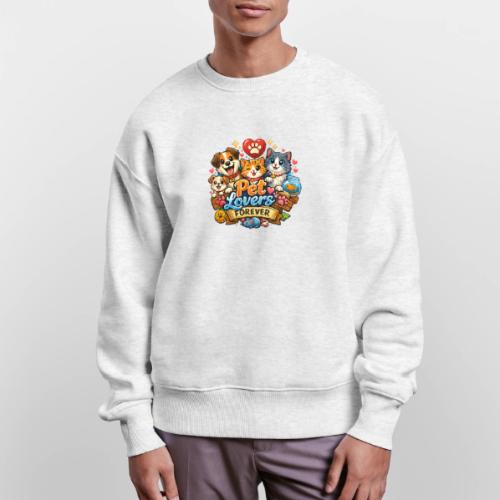 Pet Lover Forever Cute Cats & Dogs - Stanley/Stella Radder Unisex Oversized Organic Sweatshirt
