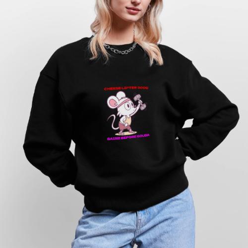 Cheese Lifter 3000 | Funny Gym Rat Mouse tshirt - Stanley/Stella Radder Unisex Oversized Organic Sweatshirt