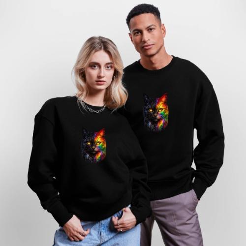 Cosmic Galaxy Rainbow Cat - Stanley/Stella Radder Unisex Oversized Organic Sweatshirt