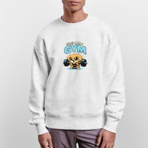 Chibi Dog Gym Workout - Stanley/Stella Radder Unisex Oversized Organic Sweatshirt