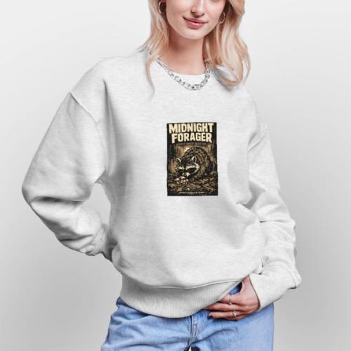 Midnight Forager Raccoon Mushroom Hunter - Stanley/Stella Radder Unisex Oversized Organic Sweatshirt
