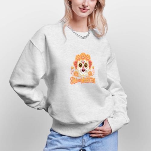 Dia De Los Muertos Dog Skull Flowers - Stanley/Stella Radder Unisex Oversized Organic Sweatshirt