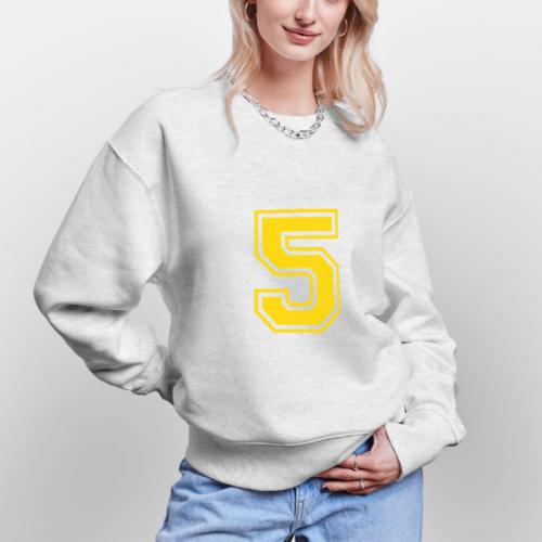 Number 5 in a classic athletic collegiate font - Stanley/Stella Radder Unisex Oversized Organic Sweatshirt