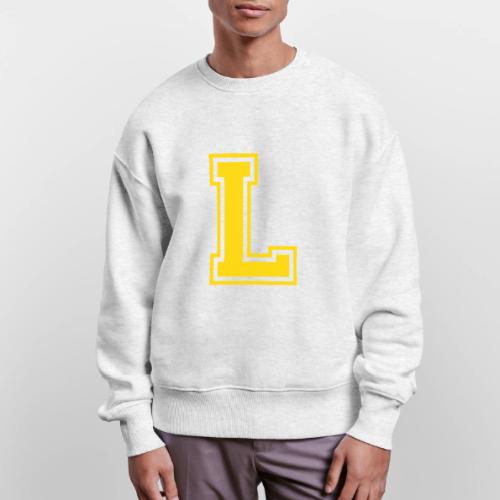 Letter L – Capital Athletic Alphabet Monogram - Stanley/Stella Radder Unisex Oversized Organic Sweatshirt