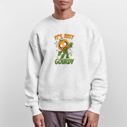 Cute Pumpkin Monster “It’s Just Gourdy” Funny - Stanley/Stella Radder Unisex Oversized Organic Sweatshirt