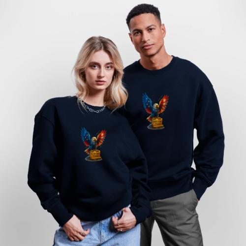 Veterans Press & Bald Eagle Flag 2 Print Set - Stanley/Stella Radder Unisex Oversized Organic Sweatshirt