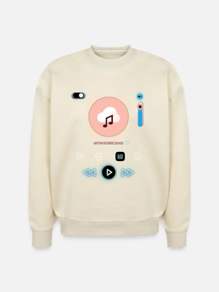 Pastel Music Cloud Icon - Stanley/Stella Radder Unisex Oversized Organic Sweatshirt -