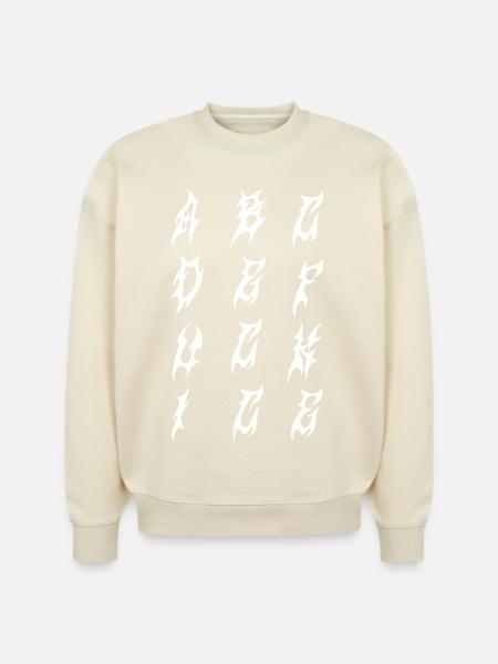 Flame Glyphs in Ink Columns - Stanley/Stella Radder Unisex Oversized Organic Sweatshirt -