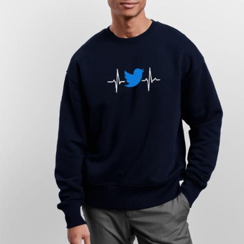 Social Media Heartbeat Blue Bird Graphic - Stanley/Stella Radder Unisex Oversized Organic Sweatshirt