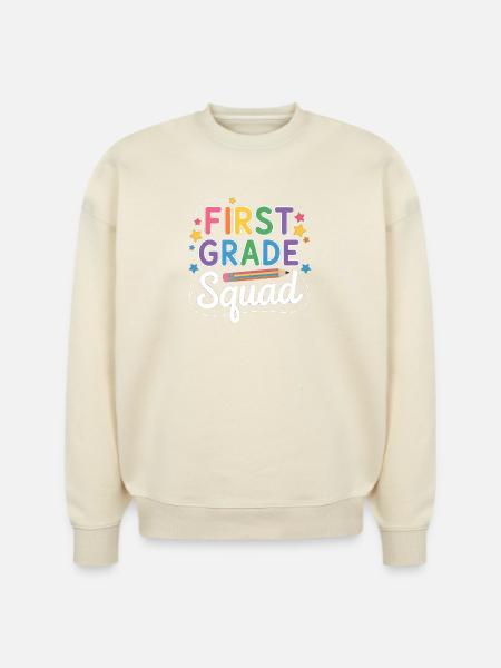 First Grade Squad Back To School - Stanley/Stella Radder Unisex Oversized Organic Sweatshirt - 