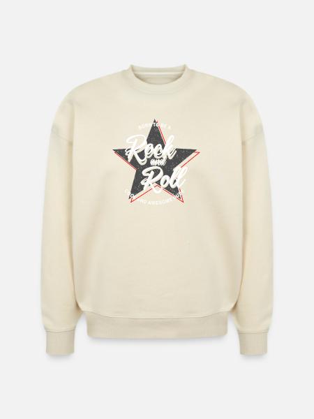 Born to Rock and Roll Star Design - Stanley/Stella Radder Unisex Oversized Organic Sweatshirt - french navy
