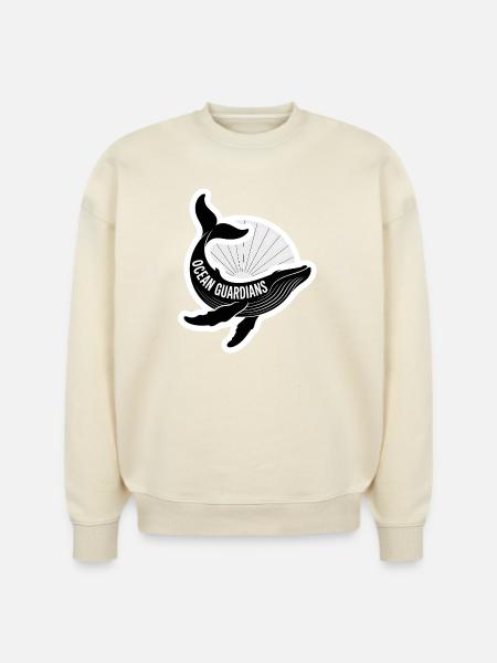 Ocean Guardians Whale Emblem - Stanley/Stella Radder Unisex Oversized Organic Sweatshirt -