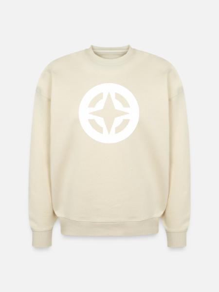 Compass Star Circular Emblem - Stanley/Stella Radder Unisex Oversized Organic Sweatshirt - 