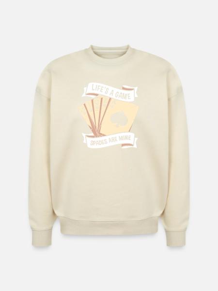 Spades Casino Card Game - Stanley/Stella Radder Unisex Oversized Organic Sweatshirt - 
