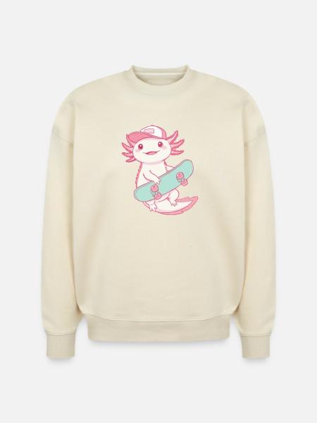 Axolotl Skater - Stanley/Stella Radder Unisex Oversized Organic Sweatshirt -