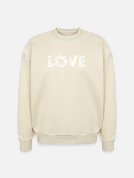 Love Square – Romantic Text Art - Stanley/Stella Radder Unisex Oversized Organic Sweatshirt -