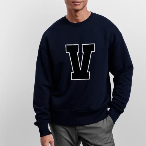 Varsity Letter V Athletic Alphabet Graphic - Stanley/Stella Radder Unisex Oversized Organic Sweatshirt