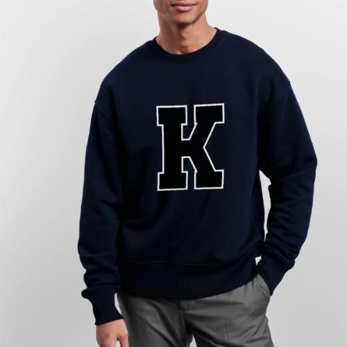 Varsity Letter K Collegiate Font Design - Stanley/Stella Radder Unisex Oversized Organic Sweatshirt