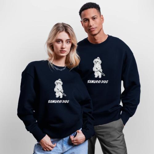 Samurai Maltese Katana Warrior Dog Tee - Stanley/Stella Radder Unisex Oversized Organic Sweatshirt