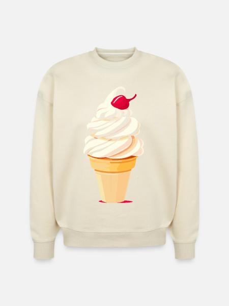 Ice Cream Cone Graphic - Stanley/Stella Radder Unisex Oversized Organic Sweatshirt -