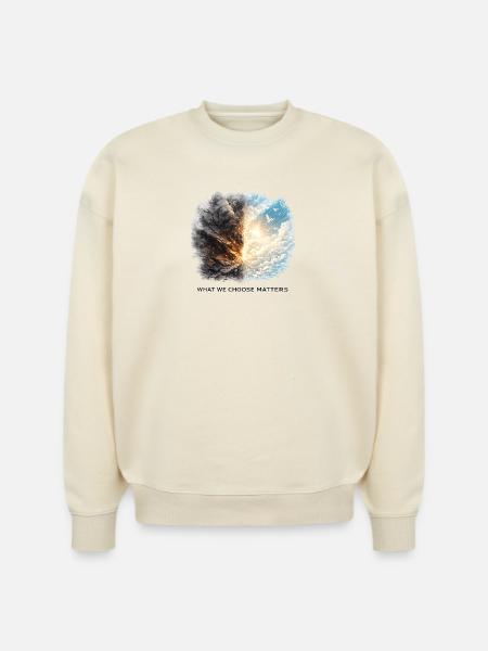 Fire and Sky Dichotomy - Stanley/Stella Radder Unisex Oversized Organic Sweatshirt -