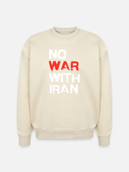 No_War_With_Iran_Peace_Statement - Stanley/Stella Radder Unisex Oversized Organic Sweatshirt -
