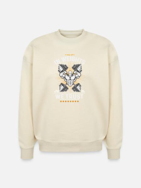 Weights We Trust Gym Emblem - Stanley/Stella Radder Unisex Oversized Organic Sweatshirt - 