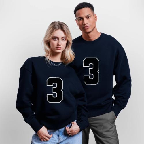 Varsity Number 3 Athletic Font - Stanley/Stella Radder Unisex Oversized Organic Sweatshirt