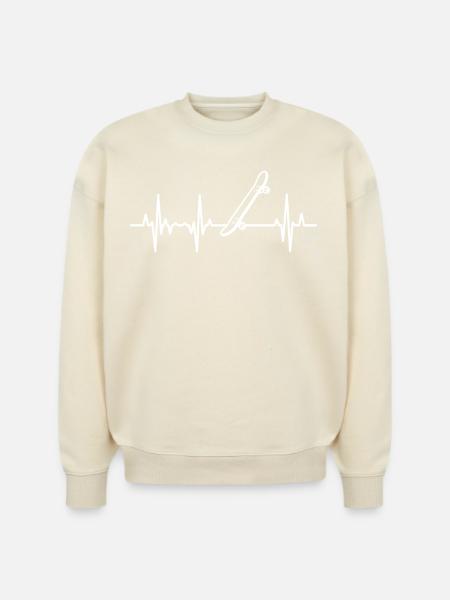 Skateboard ECG Heartline - Stanley/Stella Radder Unisex Oversized Organic Sweatshirt -