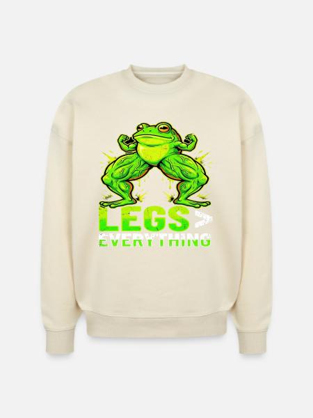 Legs Over Everything Frog - Stanley/Stella Radder Unisex Oversized Organic Sweatshirt -