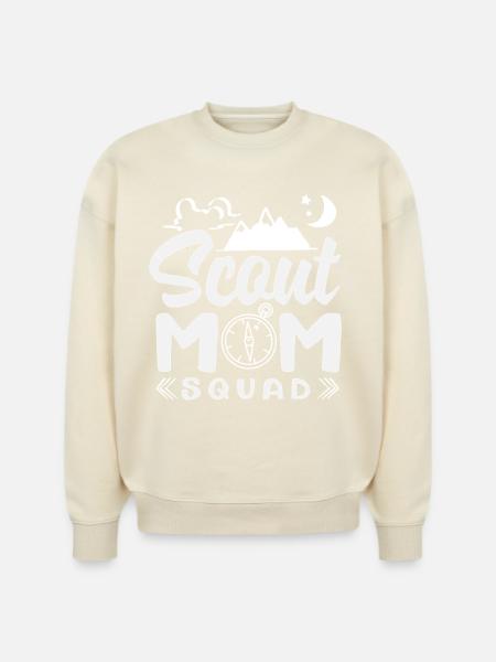 Proud Mother Scout Scouting Mom Squad - Stanley/Stella Radder Unisex Oversized Organic Sweatshirt -