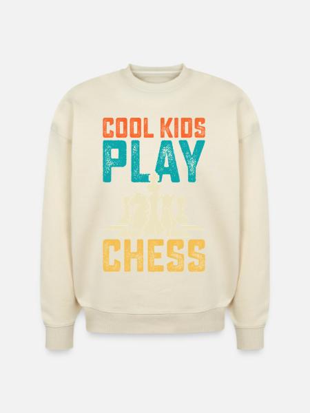 Cool Kids Play Chess - Stanley/Stella Radder Unisex Oversized Organic Sweatshirt -