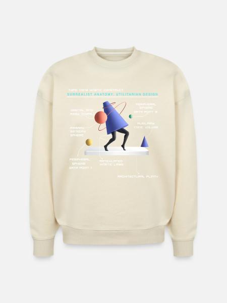 Retro Futuristic Cone Kinetic Construct T-shirt - Stanley/Stella Radder Unisex Oversized Organic Sweatshirt -