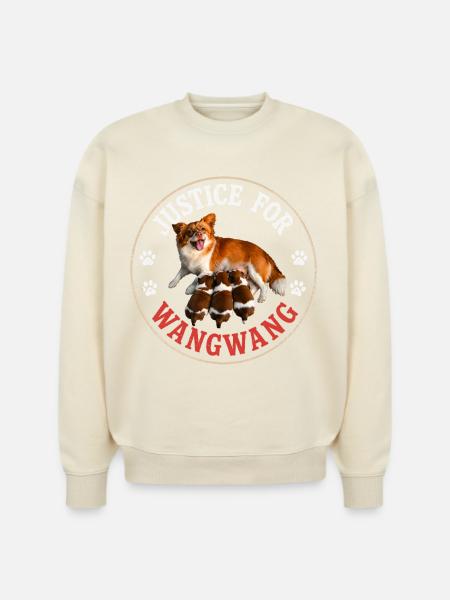 Justice For Wangwang Dog - Stanley/Stella Radder Unisex Oversized Organic Sweatshirt - french navy