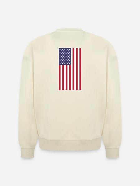 USA Flag, vertical - Stanley/Stella Radder Unisex Oversized Organic Sweatshirt -
