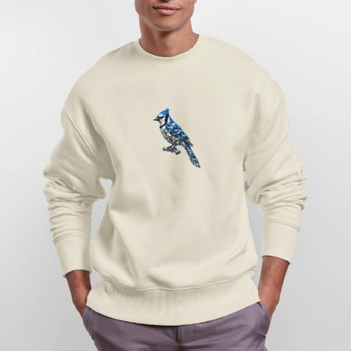 Silver Blue Jay on Perch - Stanley/Stella Radder Unisex Oversized Organic Sweatshirt