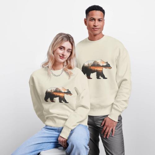Canada Bear: fiery tones - Stanley/Stella Radder Unisex Oversized Organic Sweatshirt