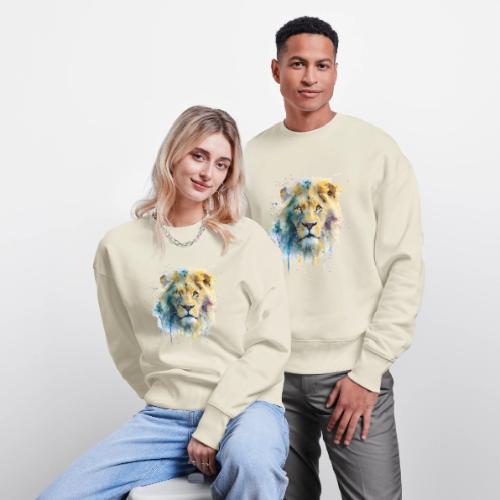 Splash-Art Lion Face - Stanley/Stella Radder Unisex Oversized Organic Sweatshirt