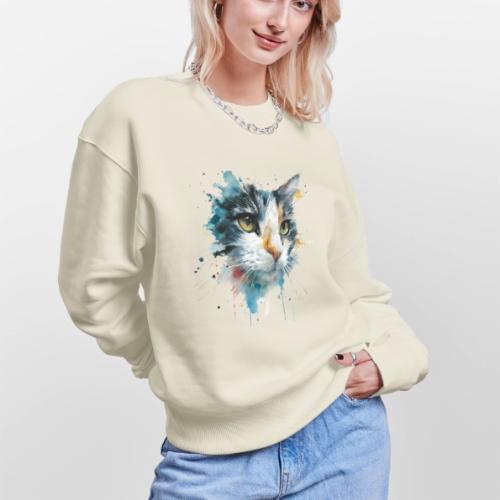 Watercolor cat face - Stanley/Stella Radder Unisex Oversized Organic Sweatshirt