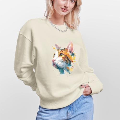 Cat: Feline Ink Burst - Stanley/Stella Radder Unisex Oversized Organic Sweatshirt