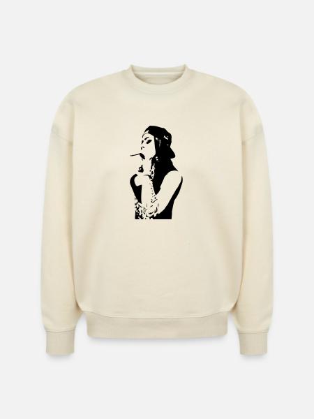 smoking chola - Stanley/Stella Radder Unisex Oversized Organic Sweatshirt - natural raw
