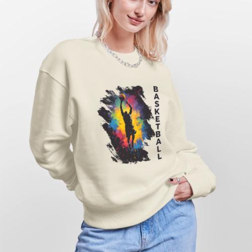 High Energy Basketball Paint Splatter Art - Stanley/Stella Radder Unisex Oversized Organic Sweatshirt