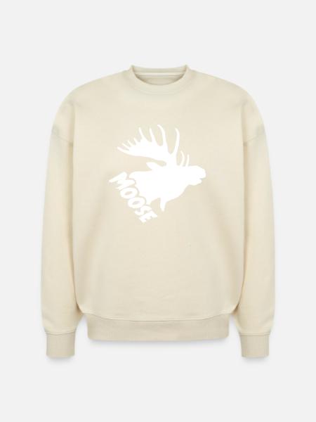 Moose Head Shirt - Stanley/Stella Radder Unisex Oversized Organic Sweatshirt - natural raw