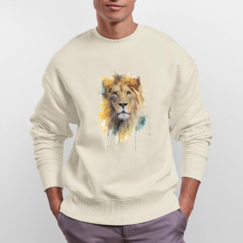 Watercolor Lion Portrait - Stanley/Stella Radder Unisex Oversized Organic Sweatshirt