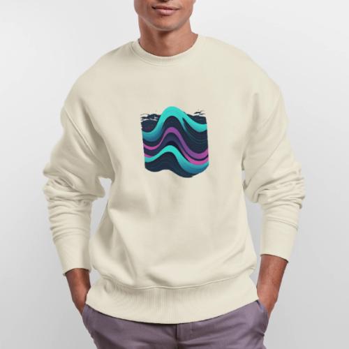 Abstract Wavy Ocean Pattern - Stanley/Stella Radder Unisex Oversized Organic Sweatshirt