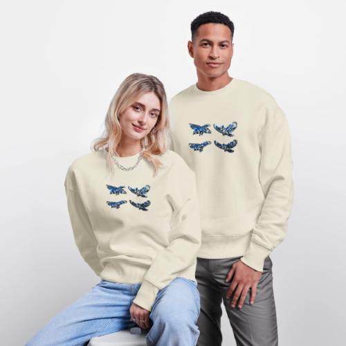Silver Blue Jay Flight Stages - Stanley/Stella Radder Unisex Oversized Organic Sweatshirt
