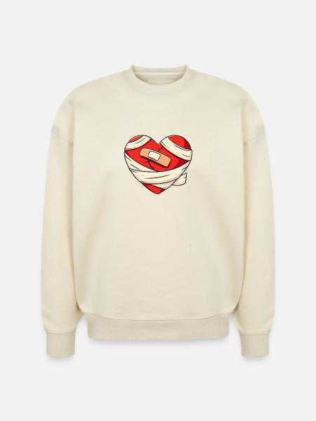 Healing Heart - Stanley/Stella Radder Unisex Oversized Organic Sweatshirt - natural raw